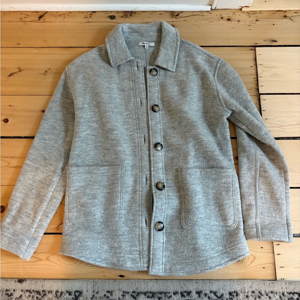Madewell Light Gray Knit Button Jacket